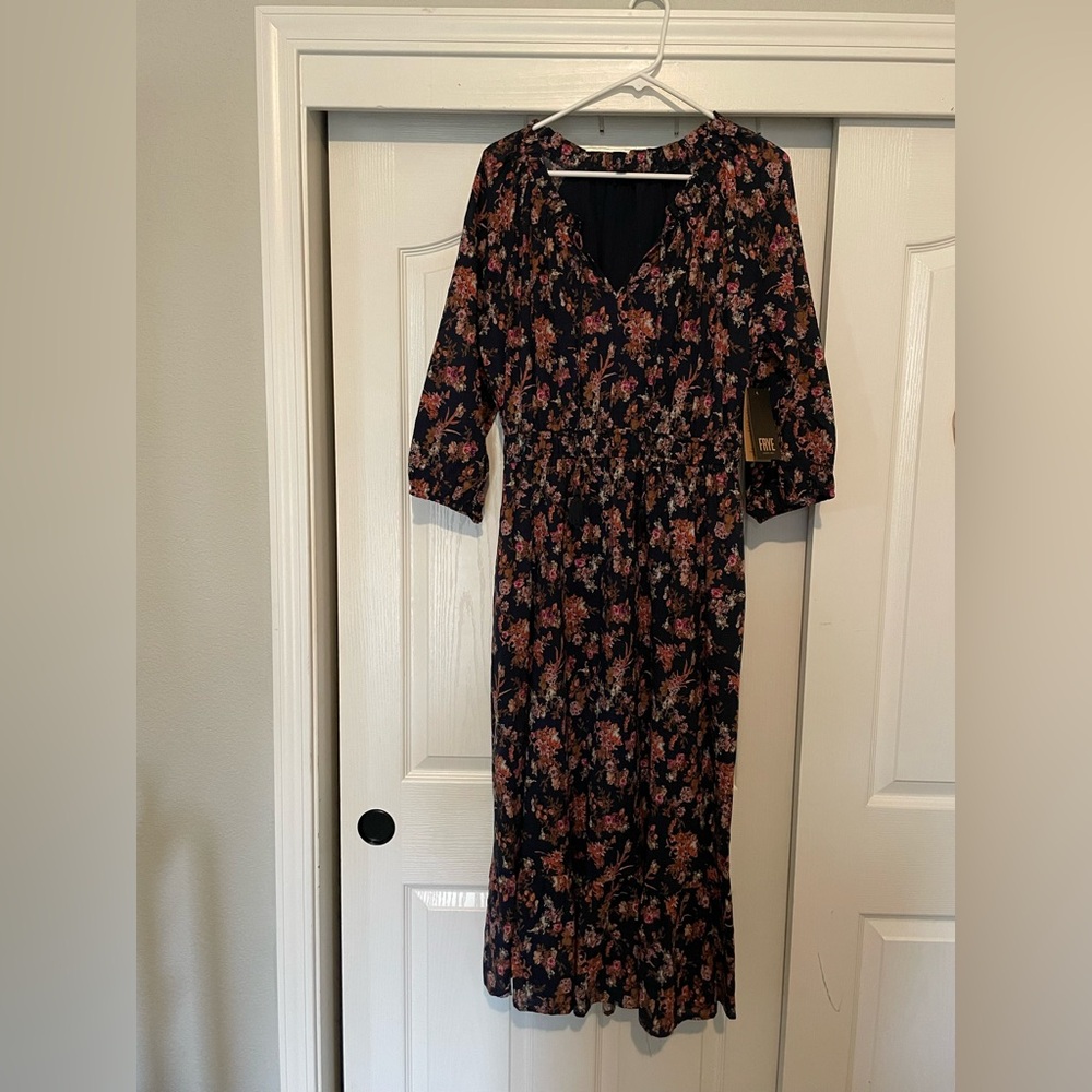 Frye long sleeve flowered dress